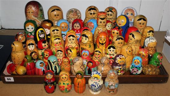 Collection of painted Russian dolls